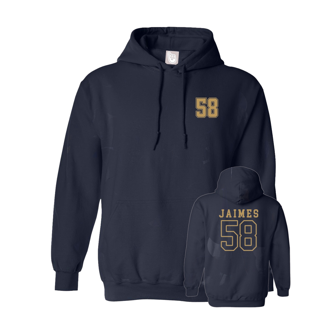 Hoodie — Chest Back in Navy