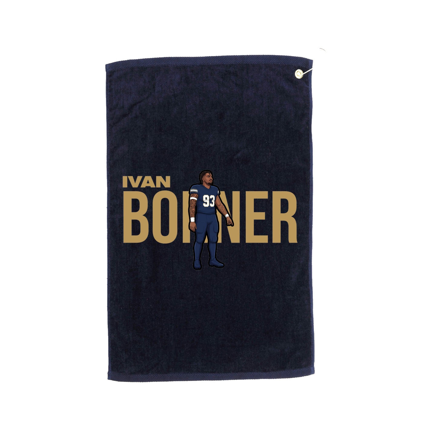 Golf Towel — Player Name in Navy
