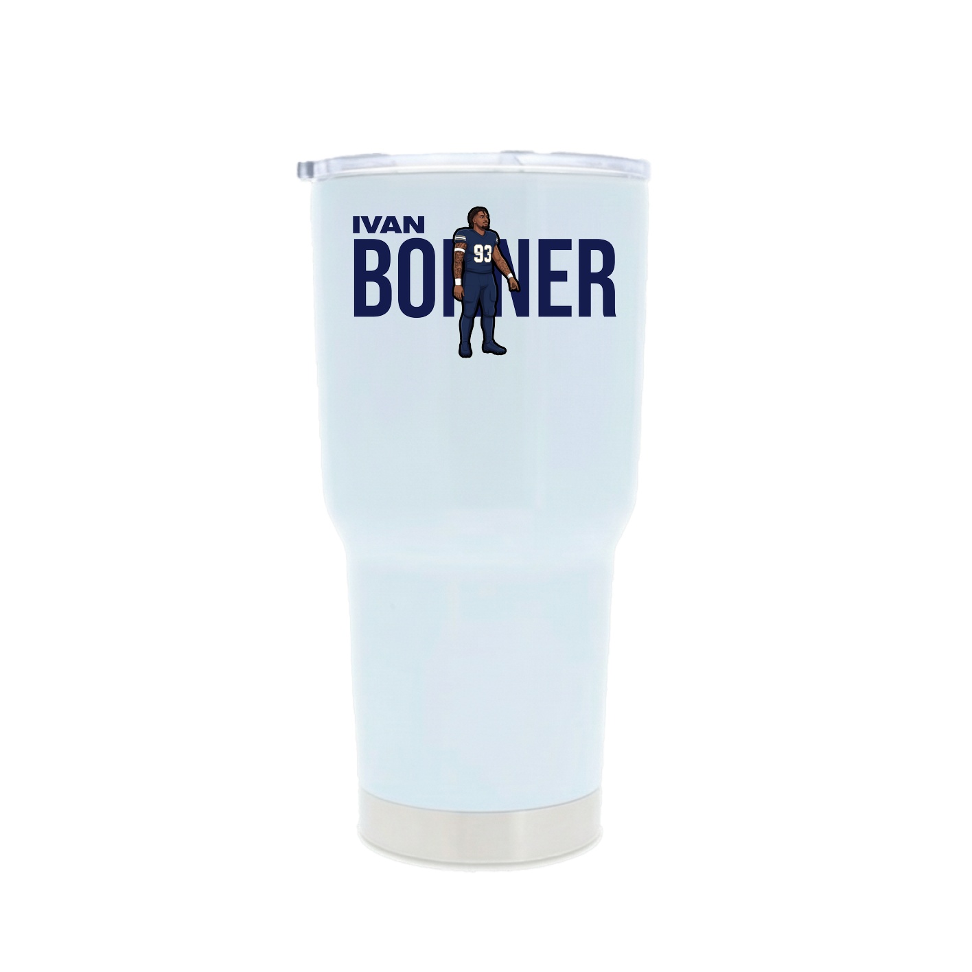 30oz Stainless Steel Tumbler — Player Name in White