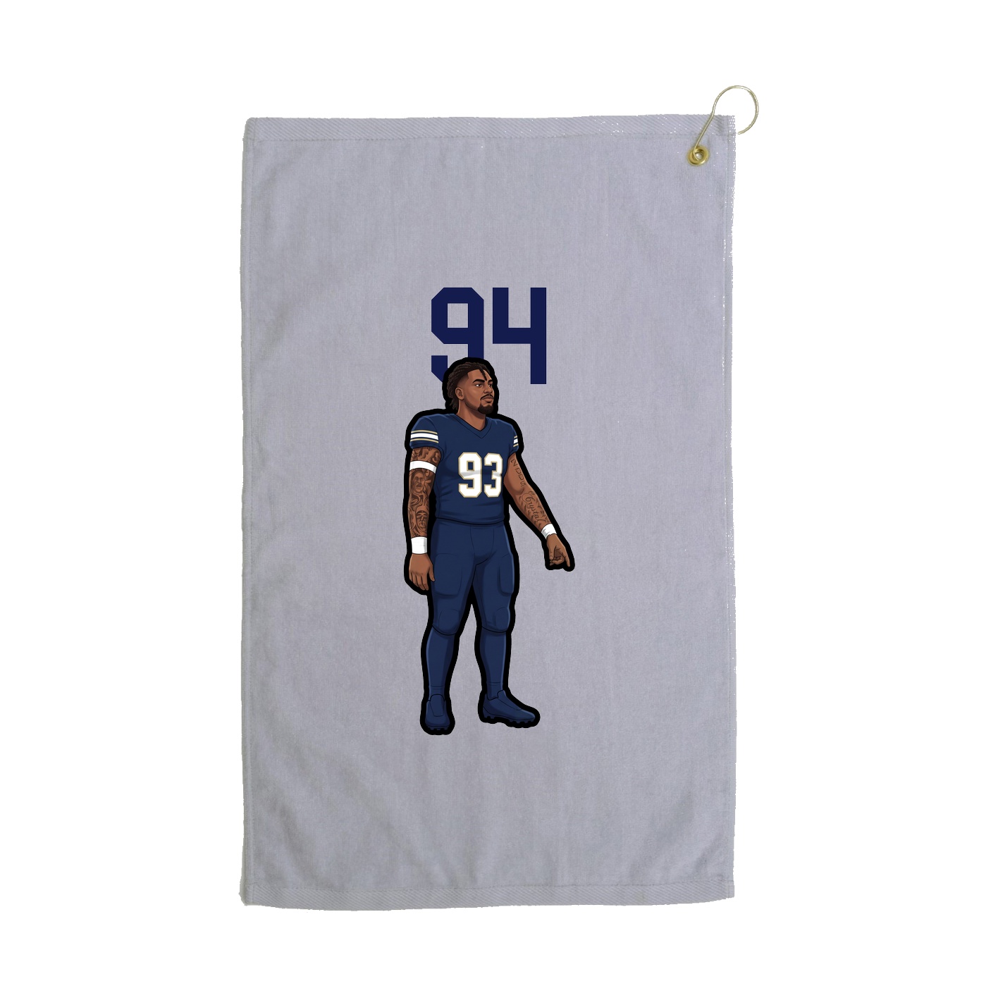 Golf Towel — Number Top in Grey