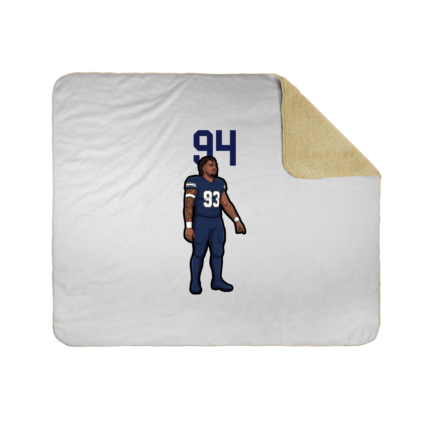 Throw Blanket — Number Top in White