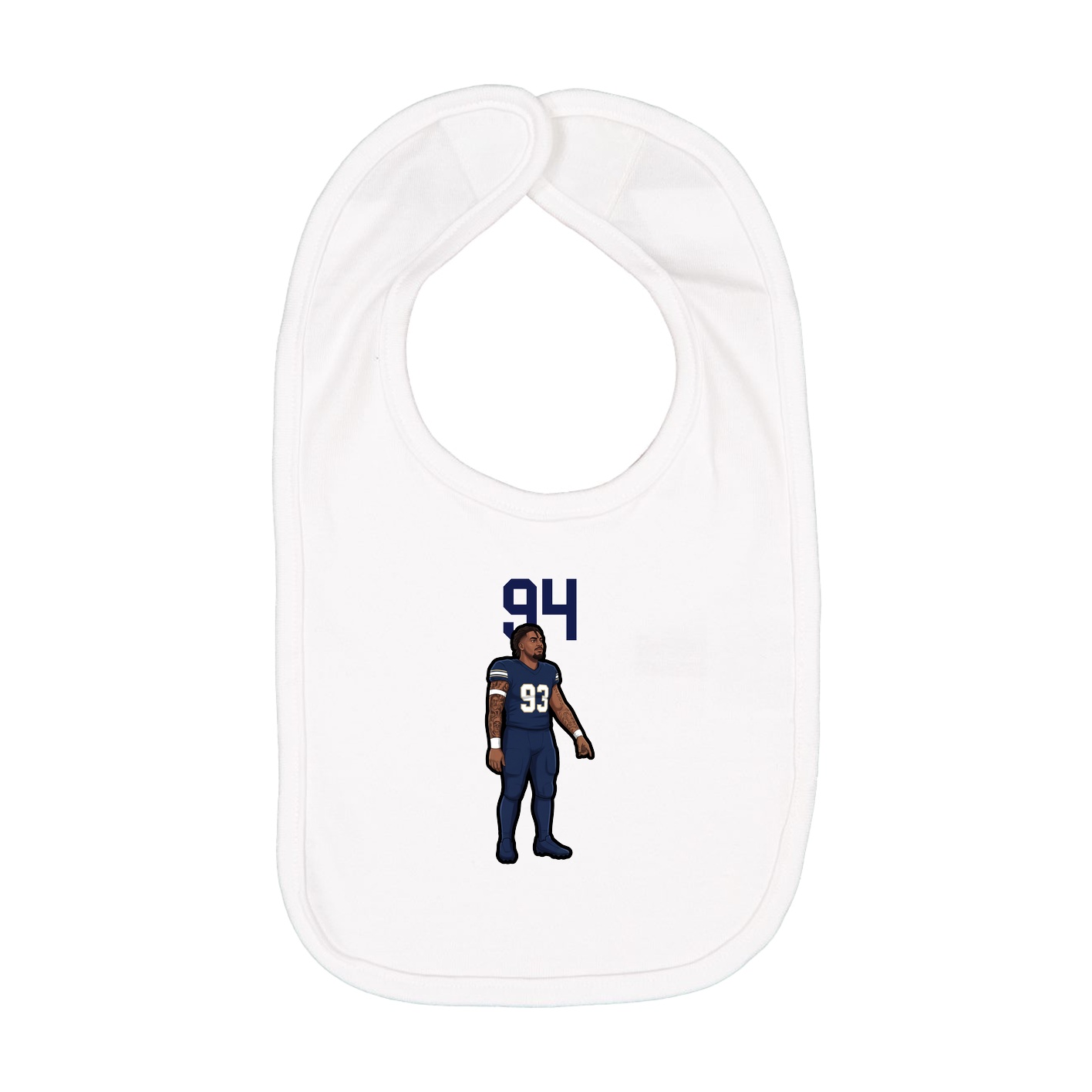 Infant Bib — Number Top in White