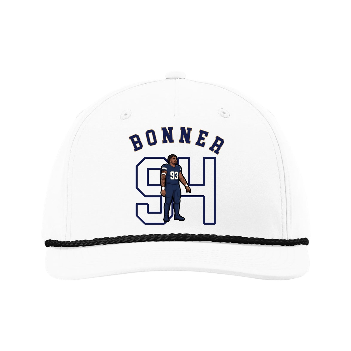Five-Panel Classic Rope Cap — Shirsey Arch in White