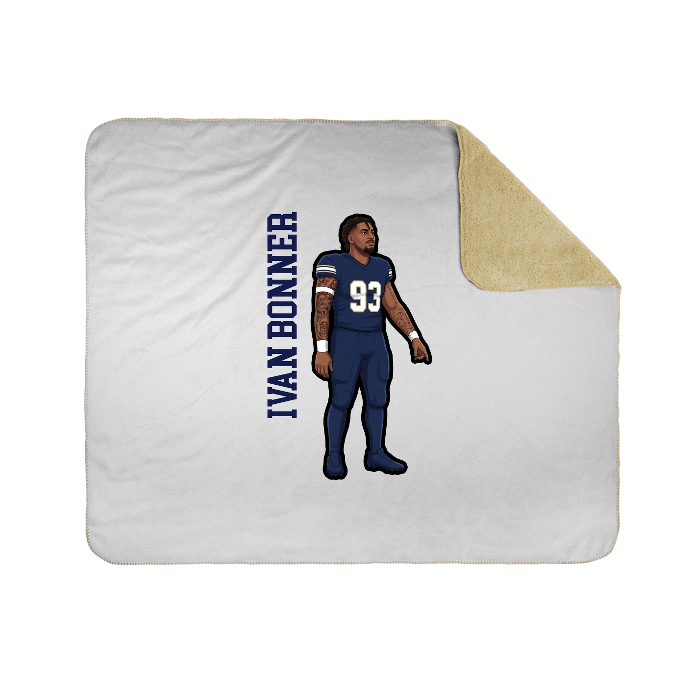 Throw Blanket — Name Vertical in White