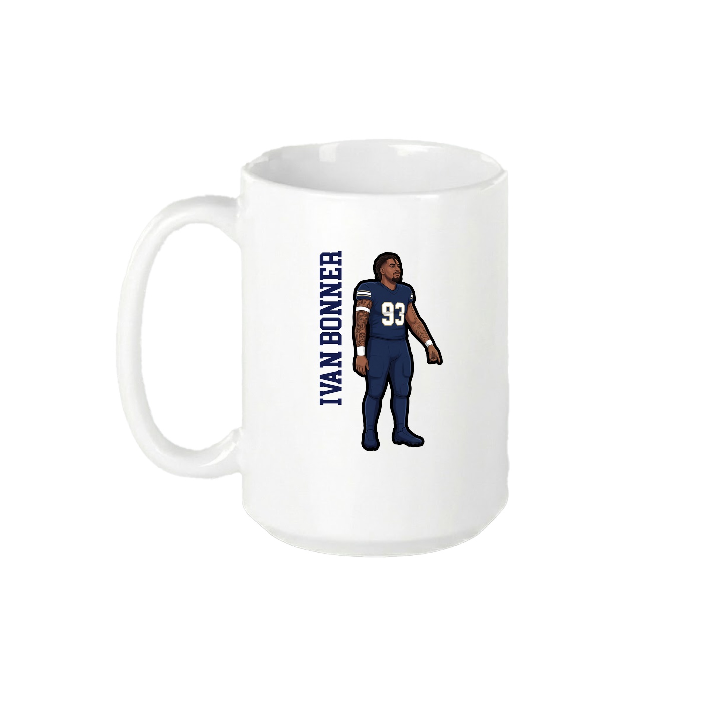 15oz Coffee Mug — Name Vertical in White