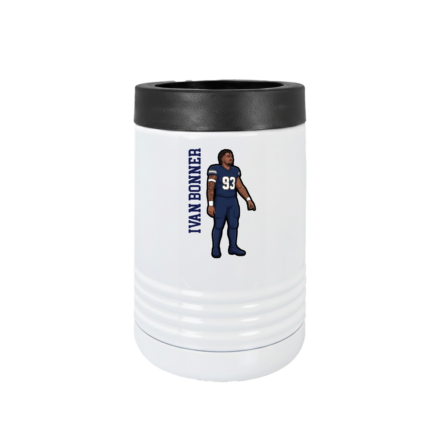Beverage Holder — Name Vertical in White