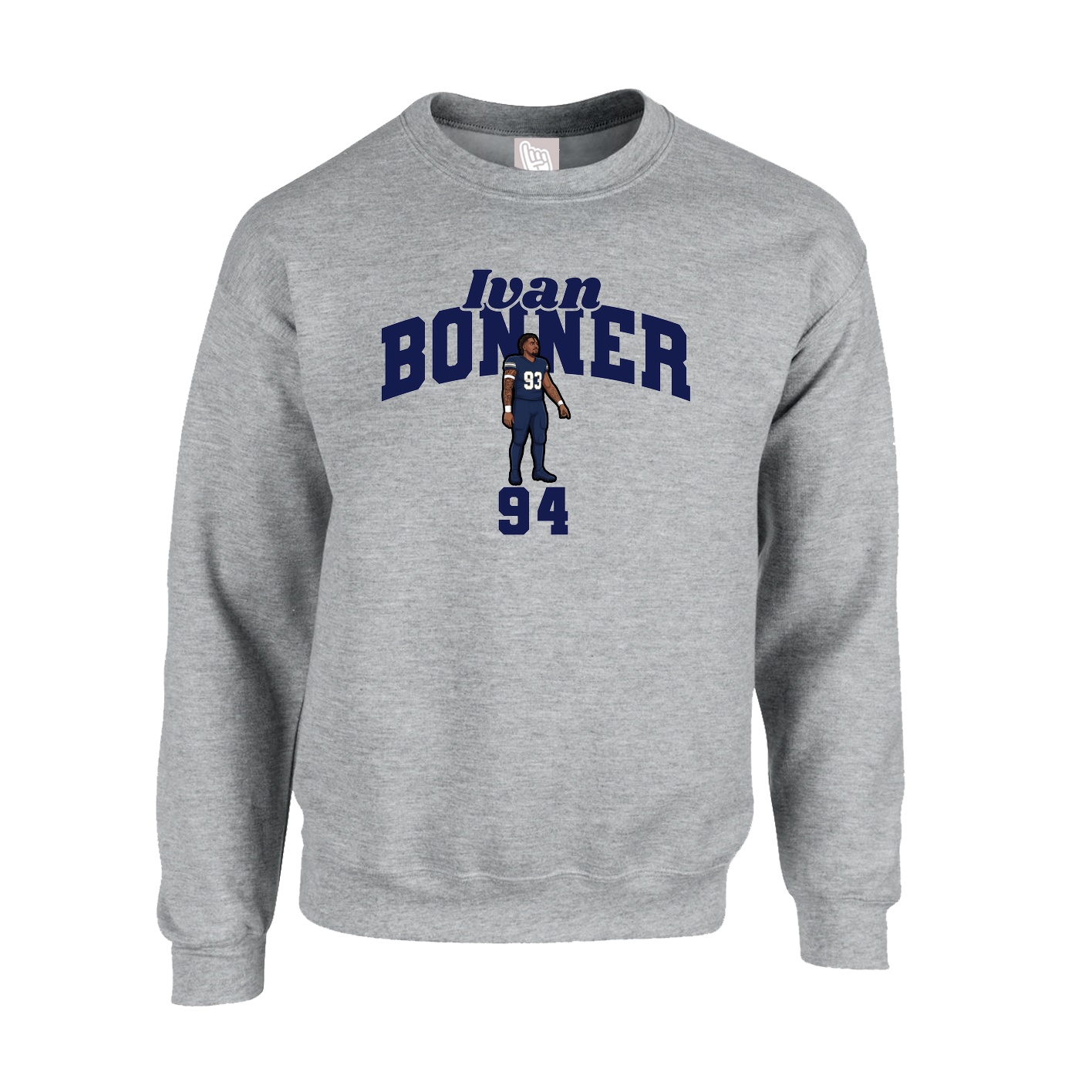 Fleece Crew — Signature Arch in Grey