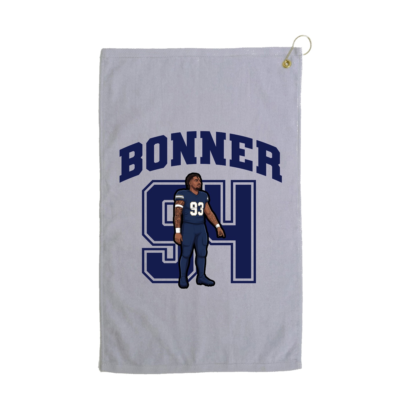 Golf Towel — Number in Grey