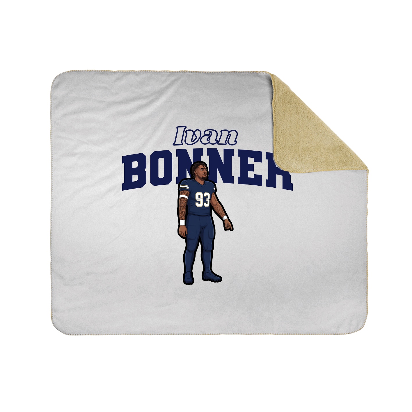 Throw Blanket — Name Arch in White
