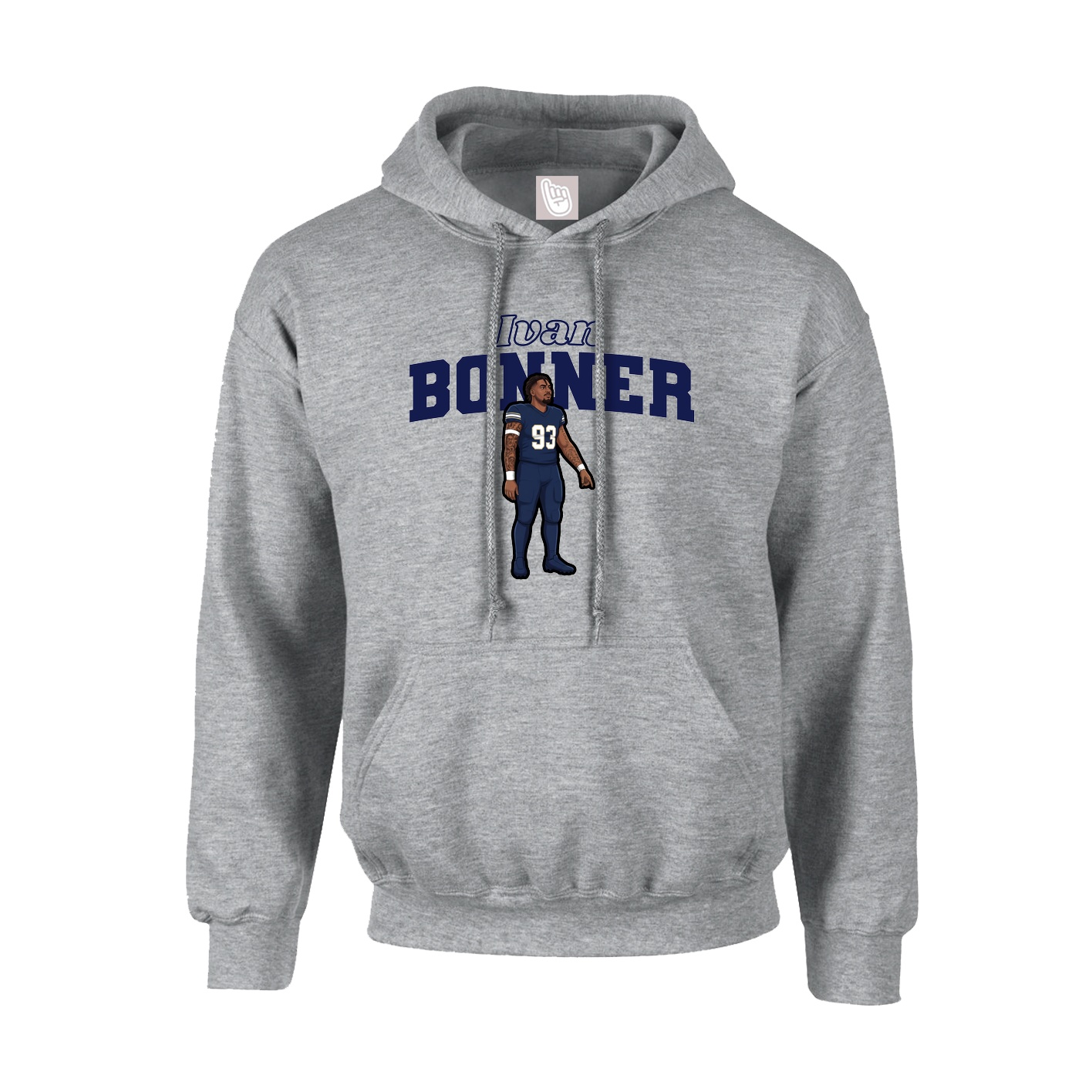 Hoodie — Name Arch in Grey