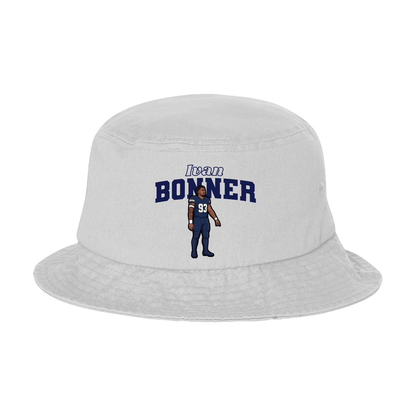 Bucket Cap — Name Arch in White