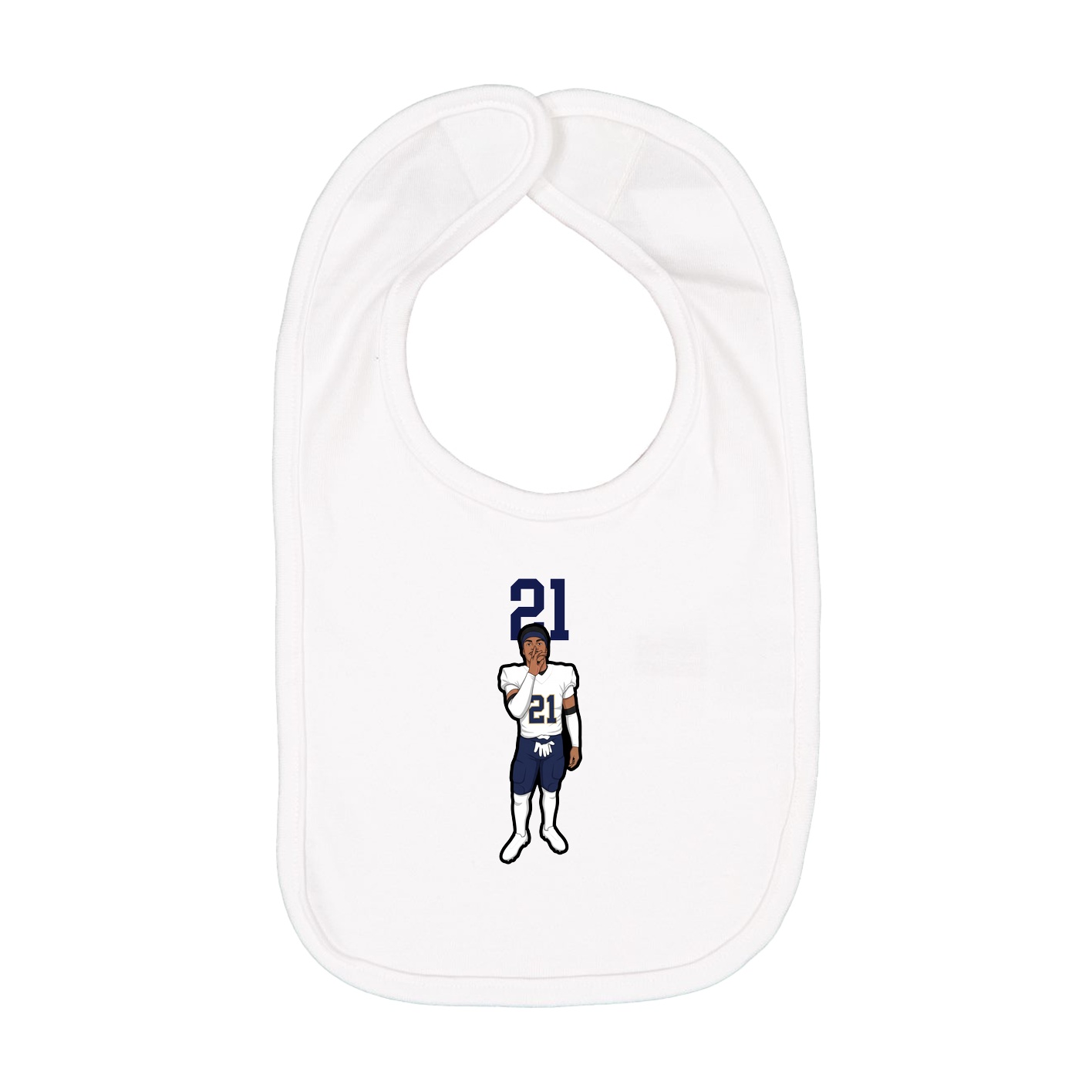 Infant Bib — Number Top in White