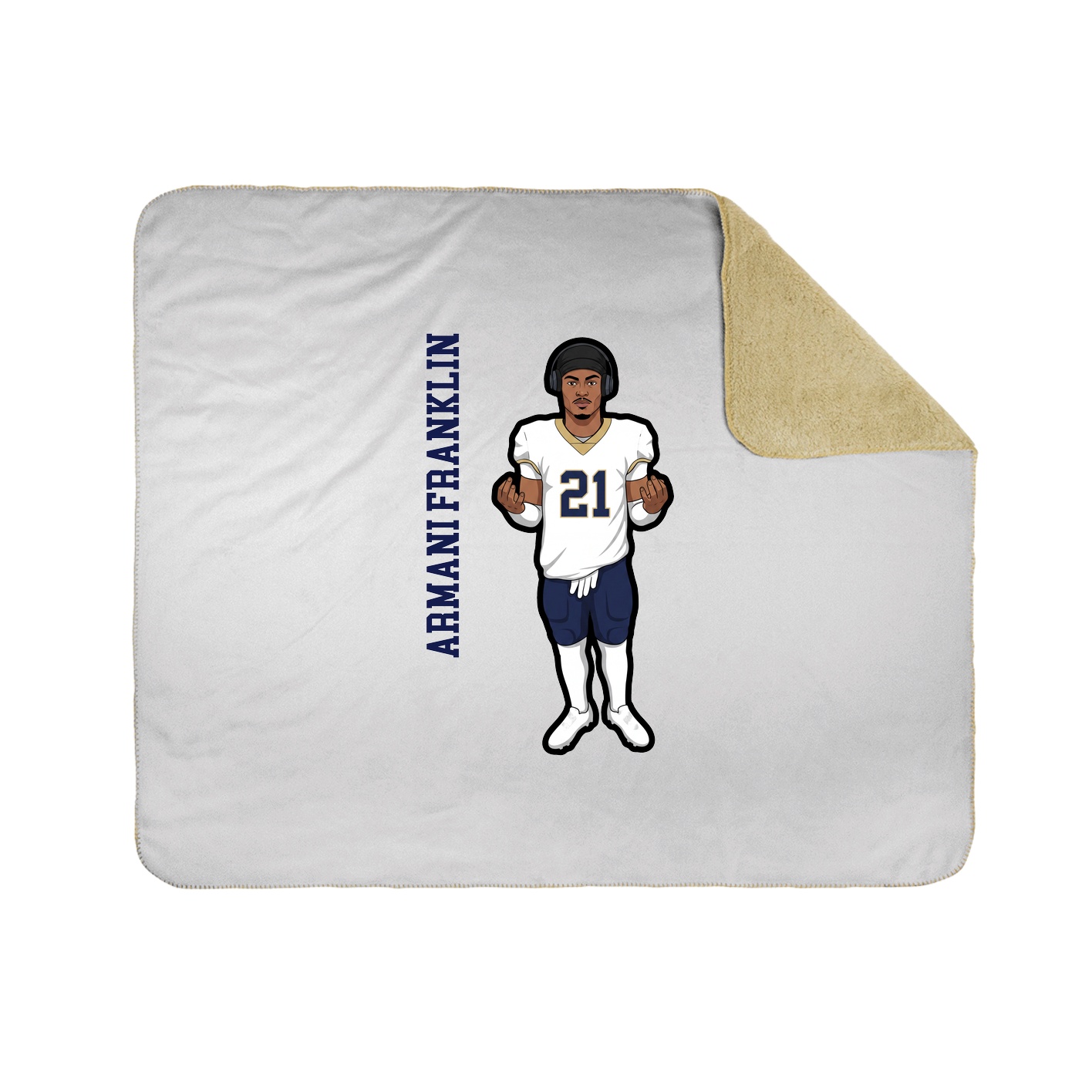 Throw Blanket — Name Vertical in White