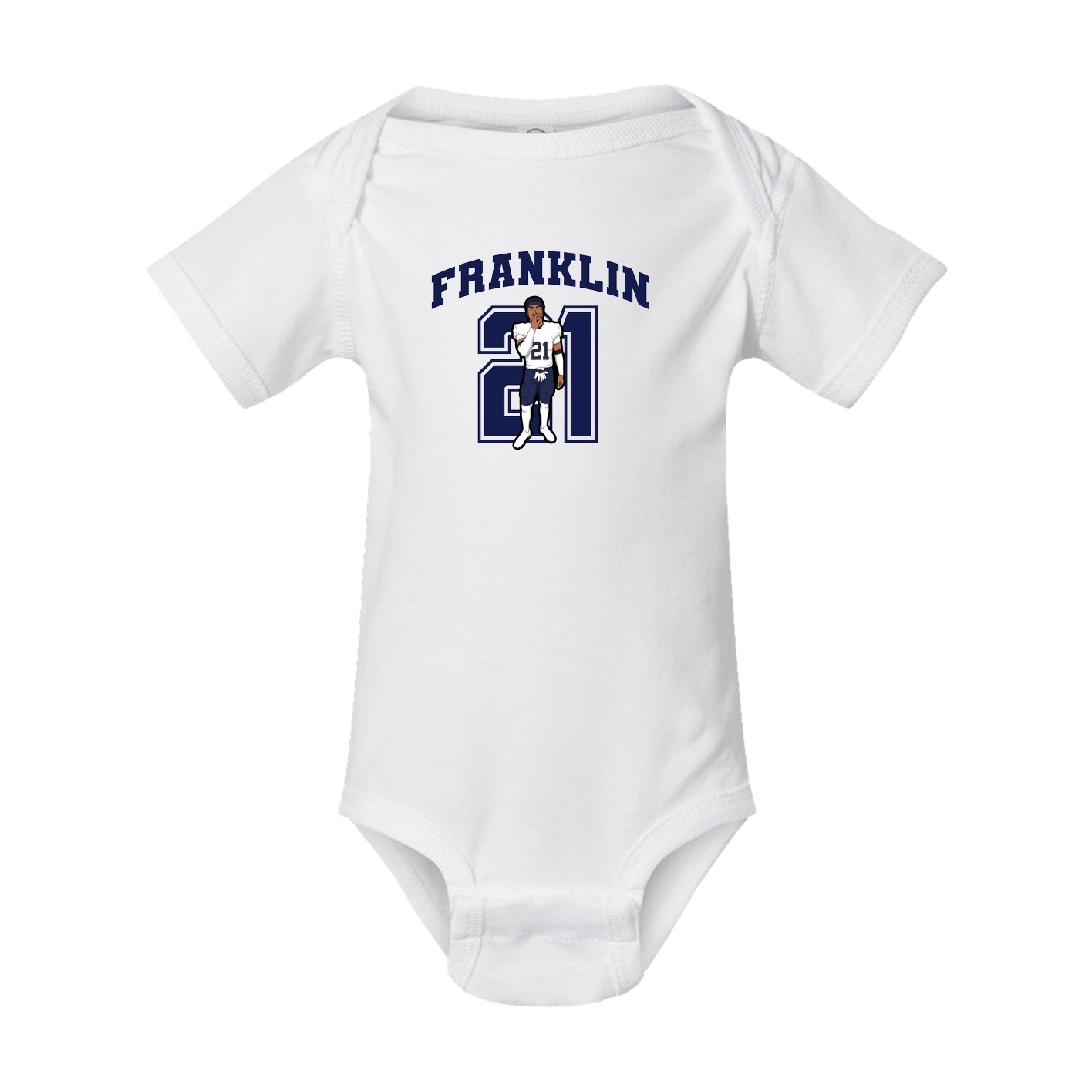 Baby Onesie — Number in White