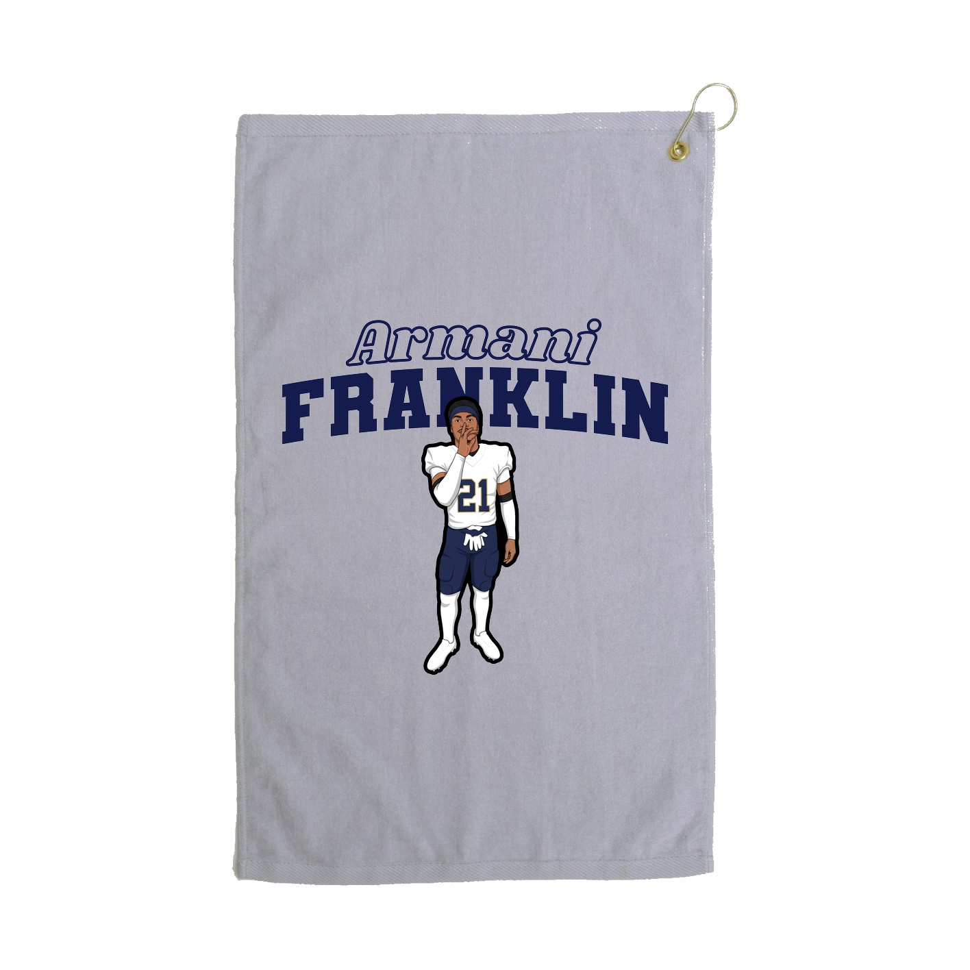 Golf Towel — Name Arch in Grey
