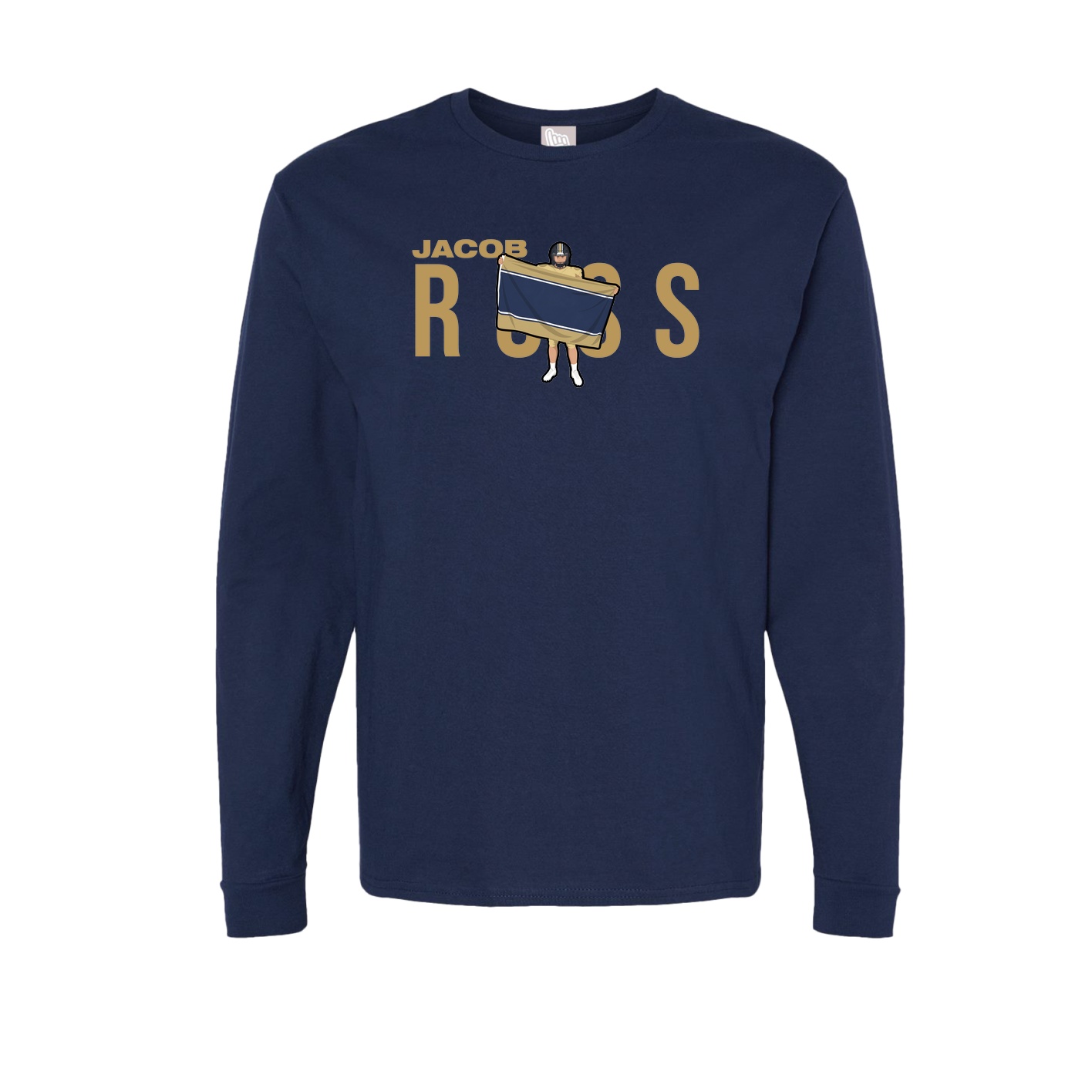 Long Sleeve Tee — Player Name in Navy