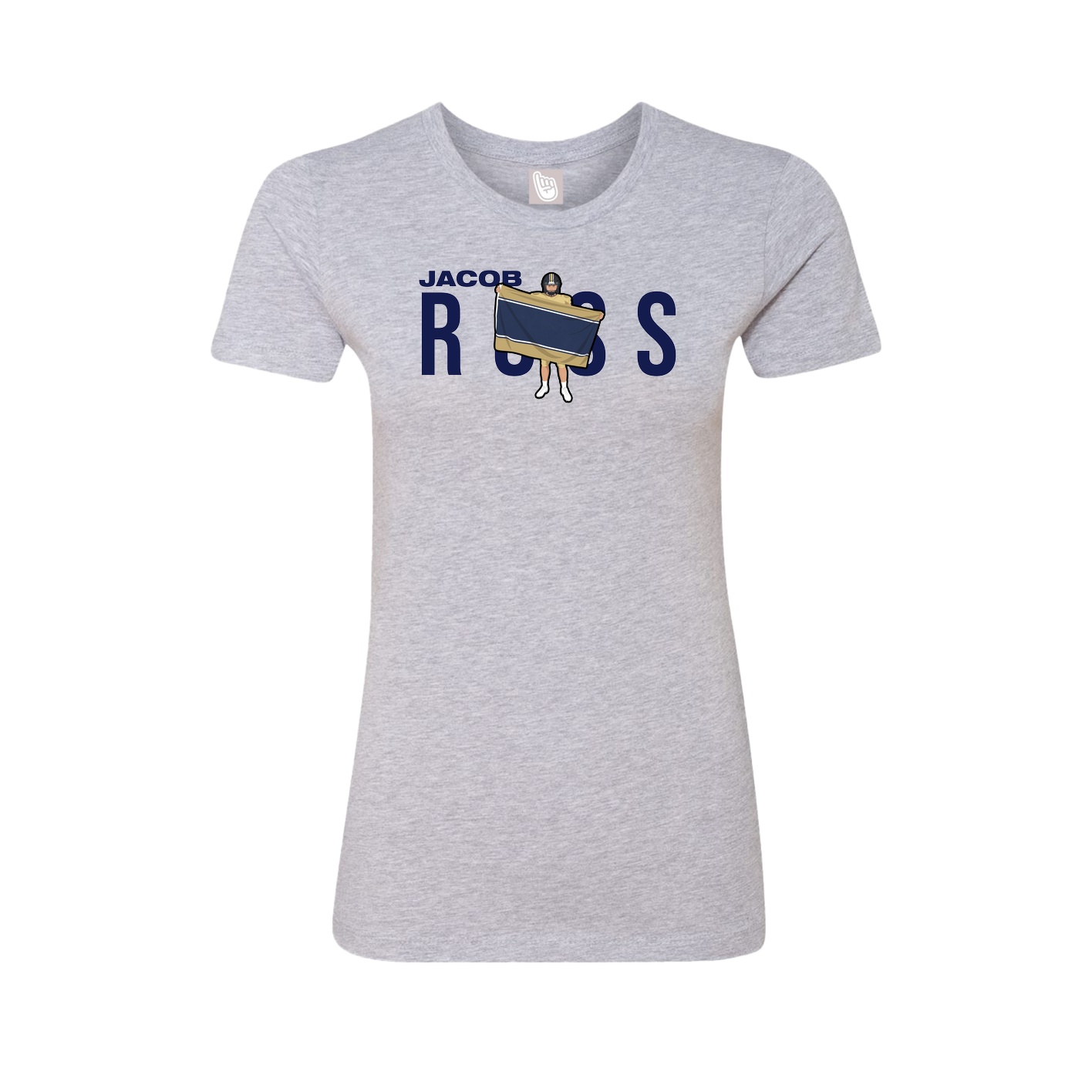 Fitted Women's Tee — Player Name in Grey