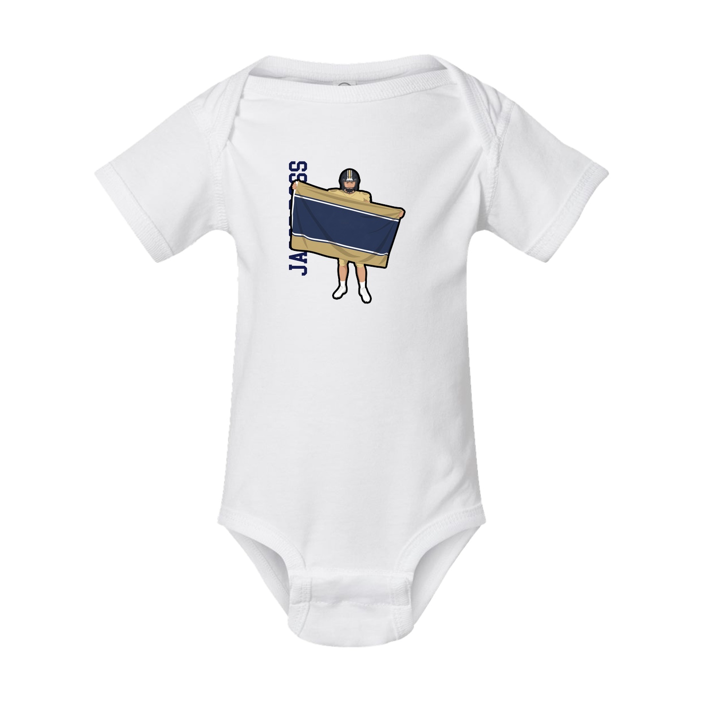 Baby Onesie — Name Vertical in White