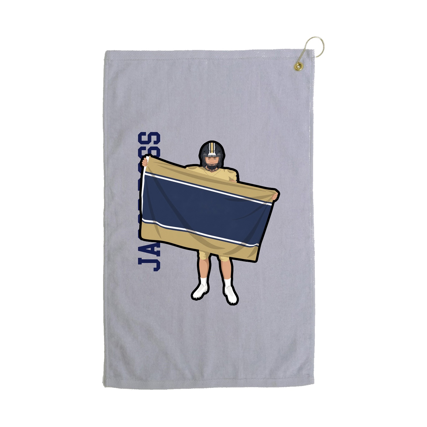 Golf Towel — Name Vertical in Grey