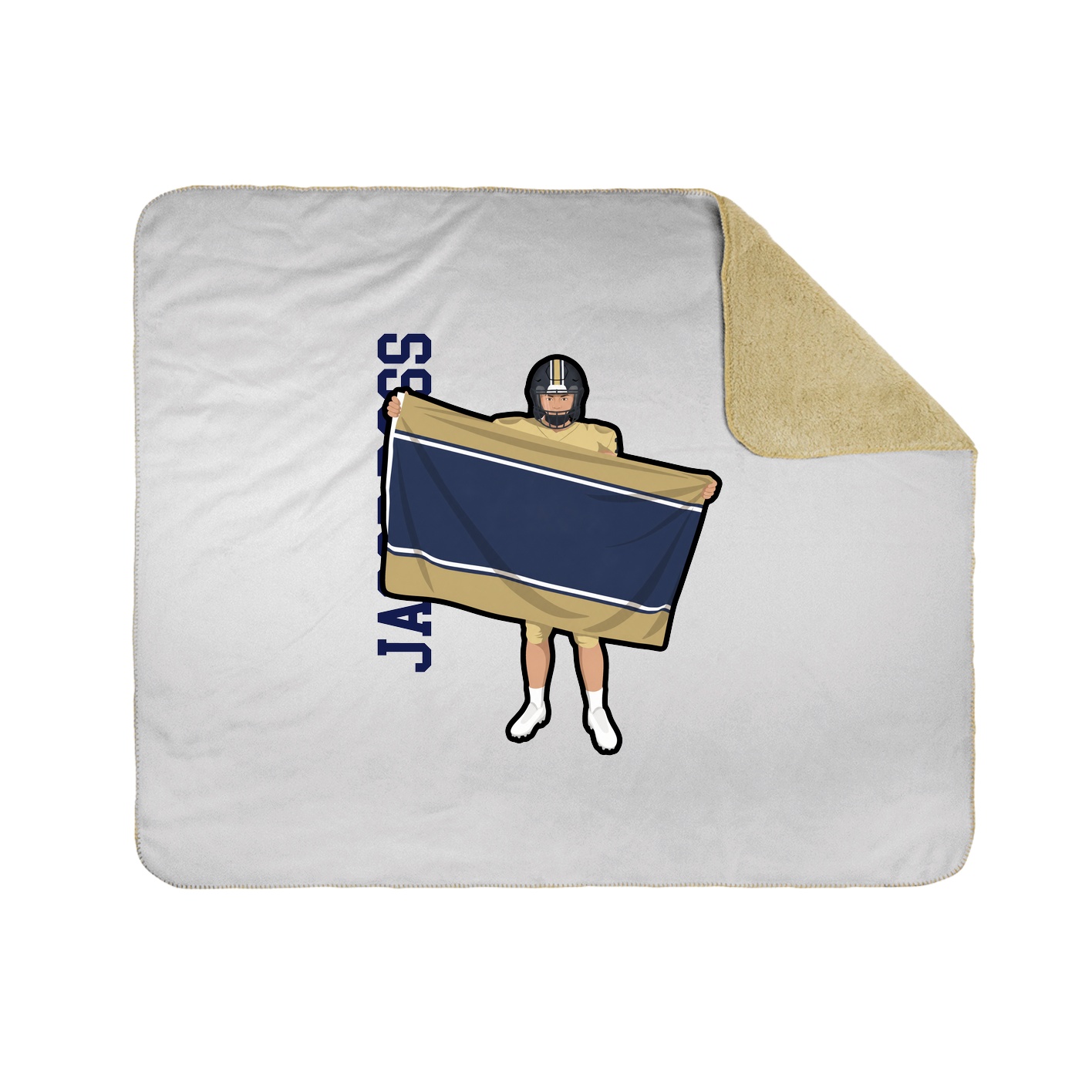 Throw Blanket — Name Vertical in White