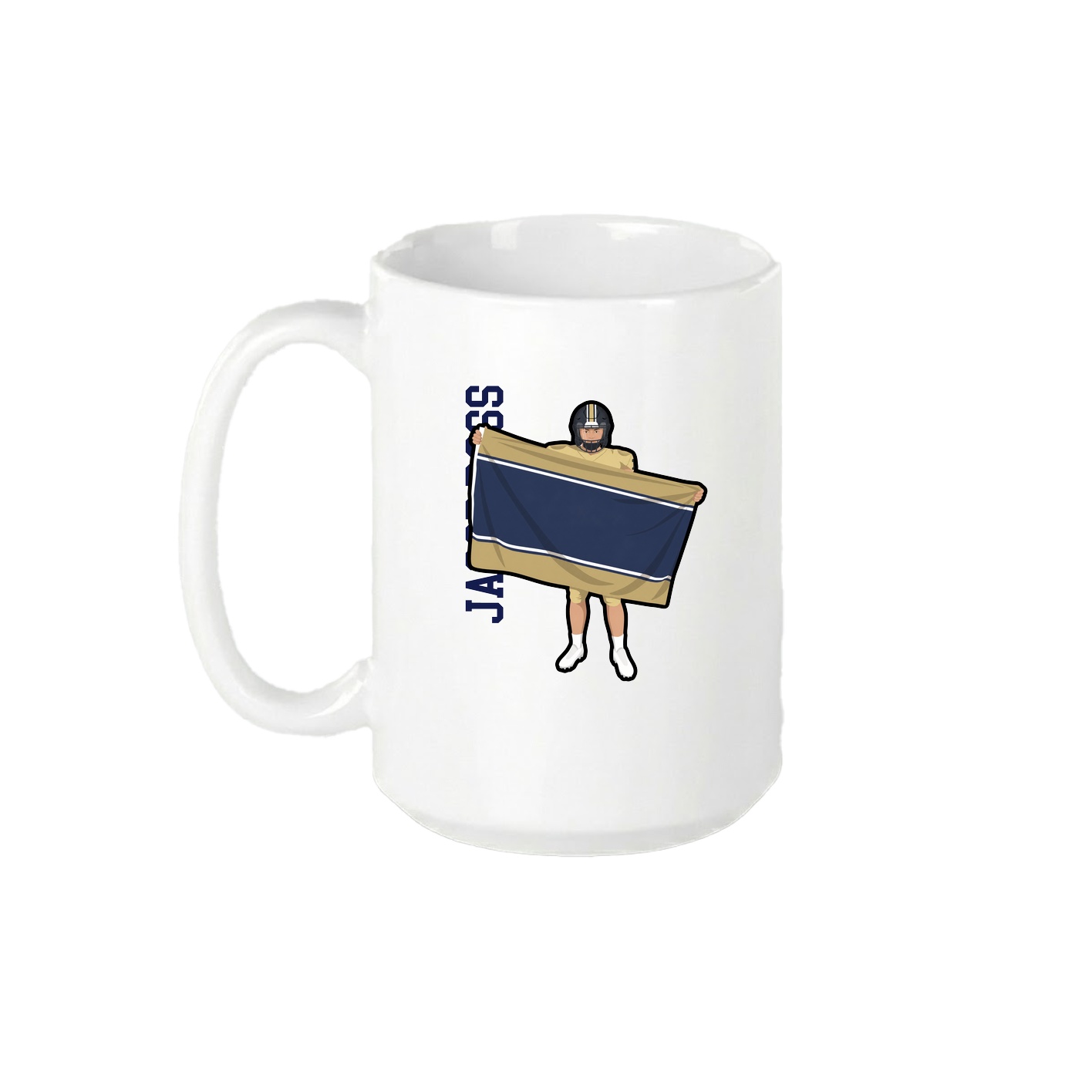15oz Coffee Mug — Name Vertical in White