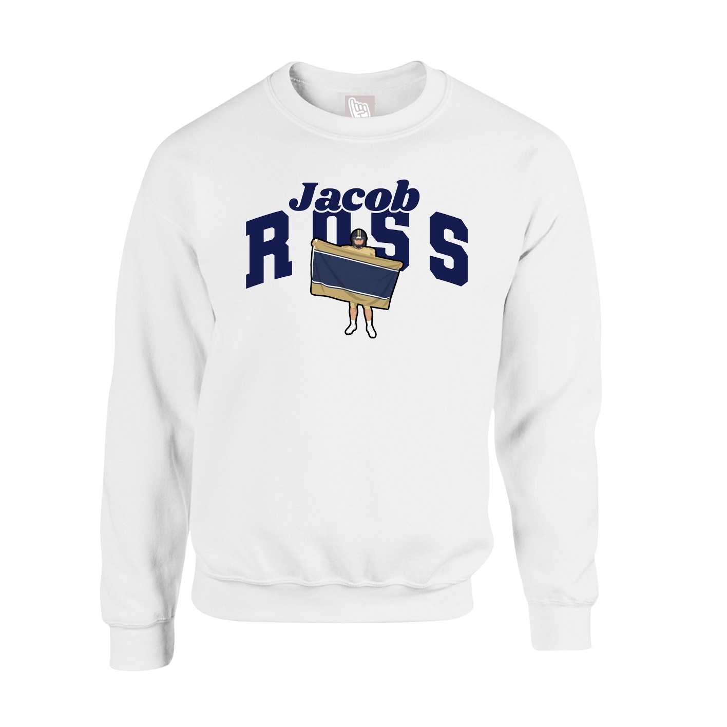 Fleece Crew — Signature Arch in White