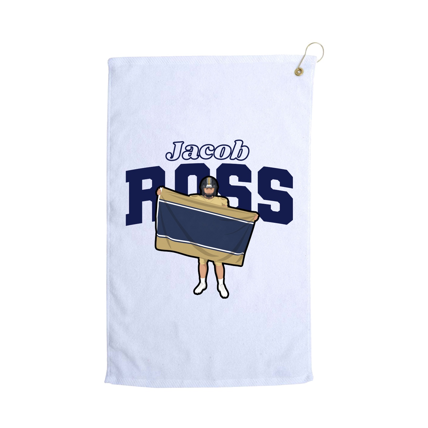 Golf Towel — Name Arch in White