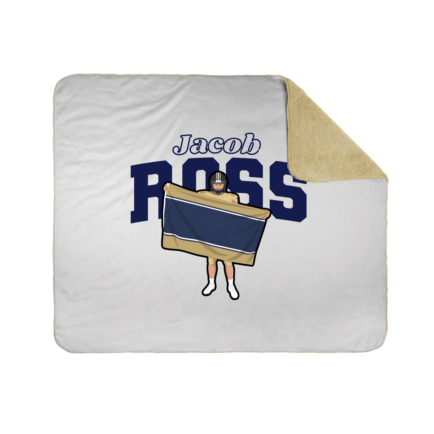 Throw Blanket — Name Arch in White