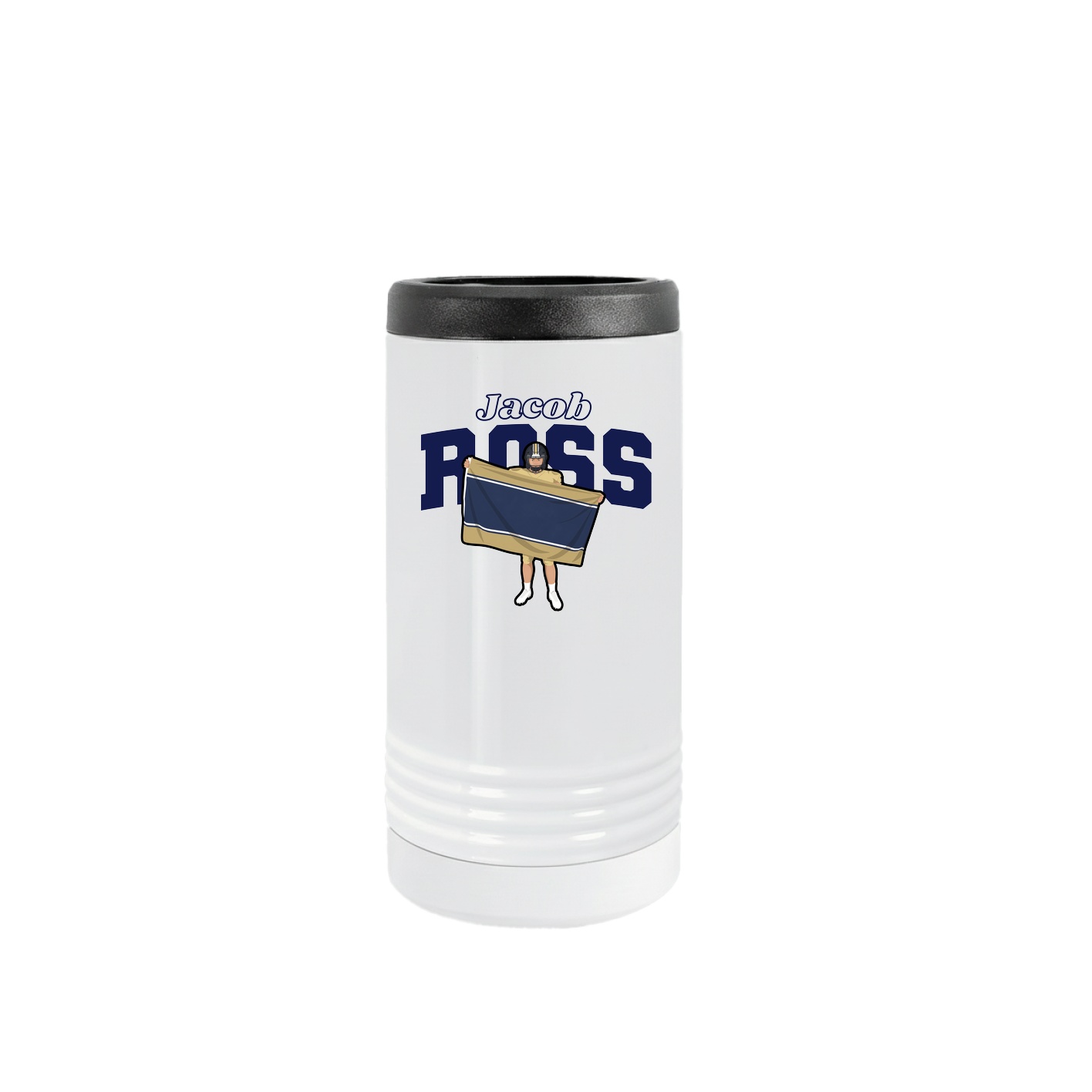 Slim Beverage Holder — Name Arch in White