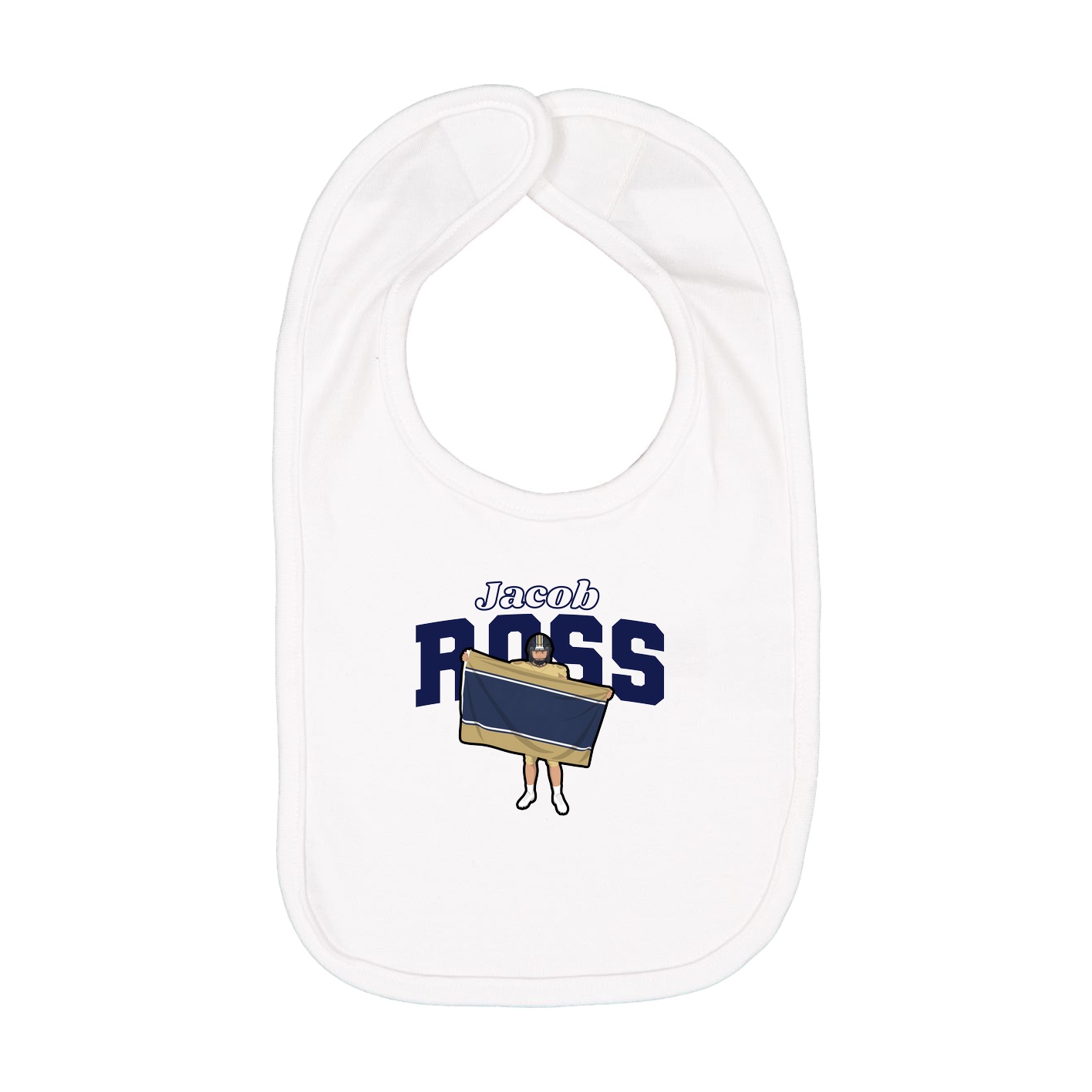 Infant Bib — Name Arch in White