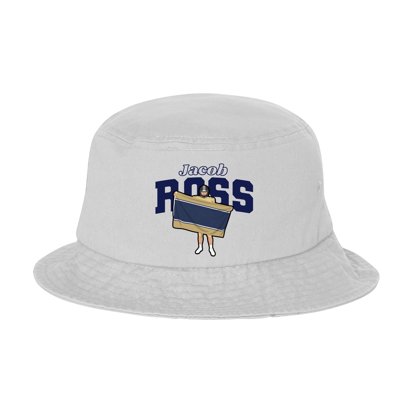 Bucket Cap — Name Arch in White