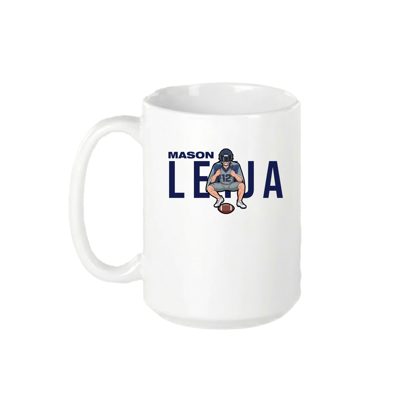 15oz Coffee Mug — Player Name in White