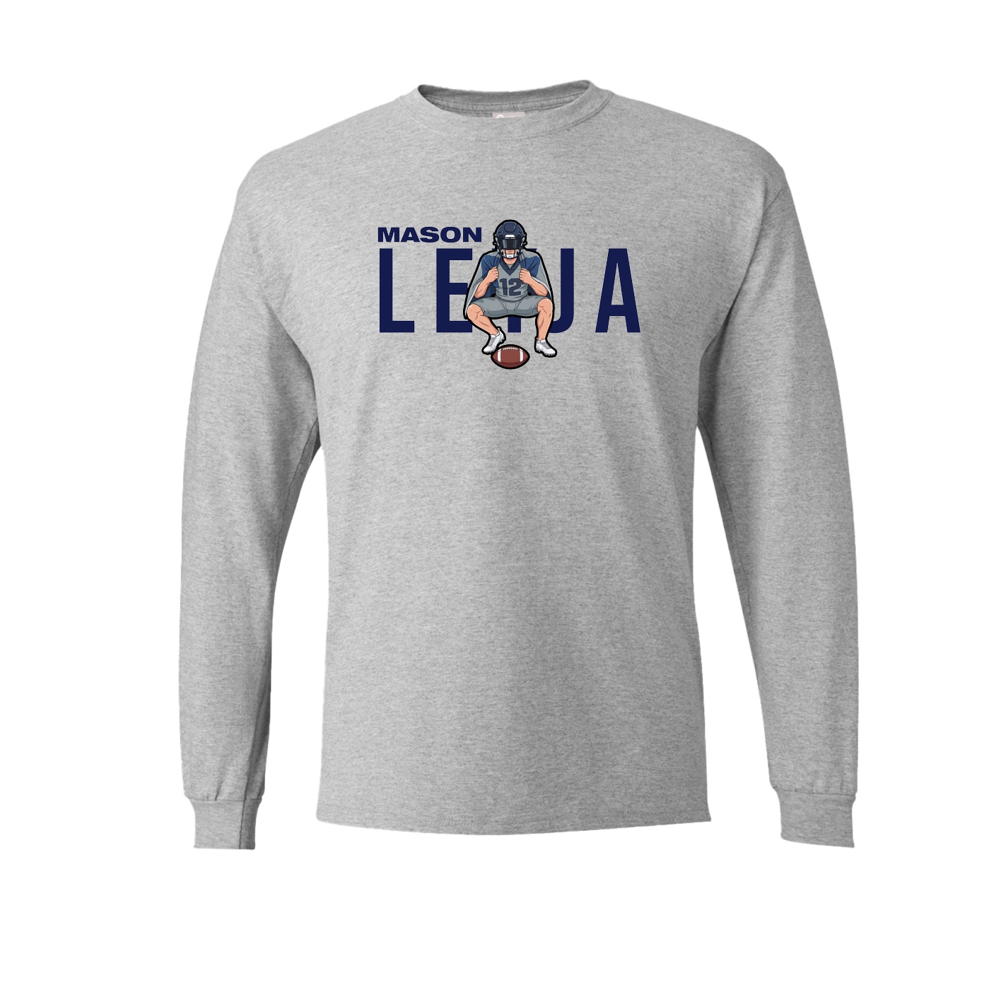 Long Sleeve Tee — Player Name in Grey