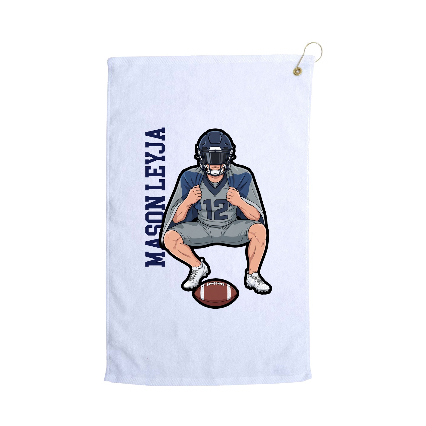 Golf Towel — Name Vertical in White