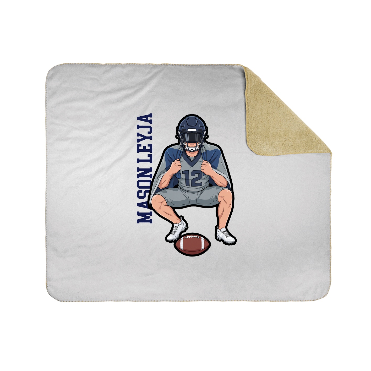 Throw Blanket — Name Vertical in White