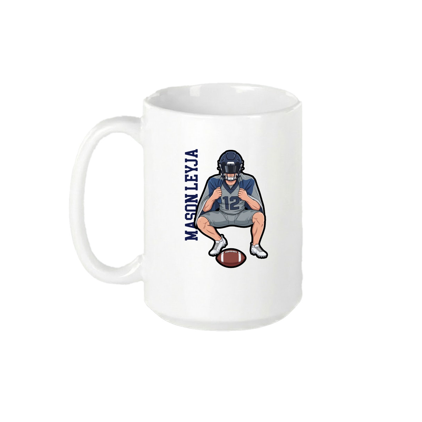 15oz Coffee Mug — Name Vertical in White
