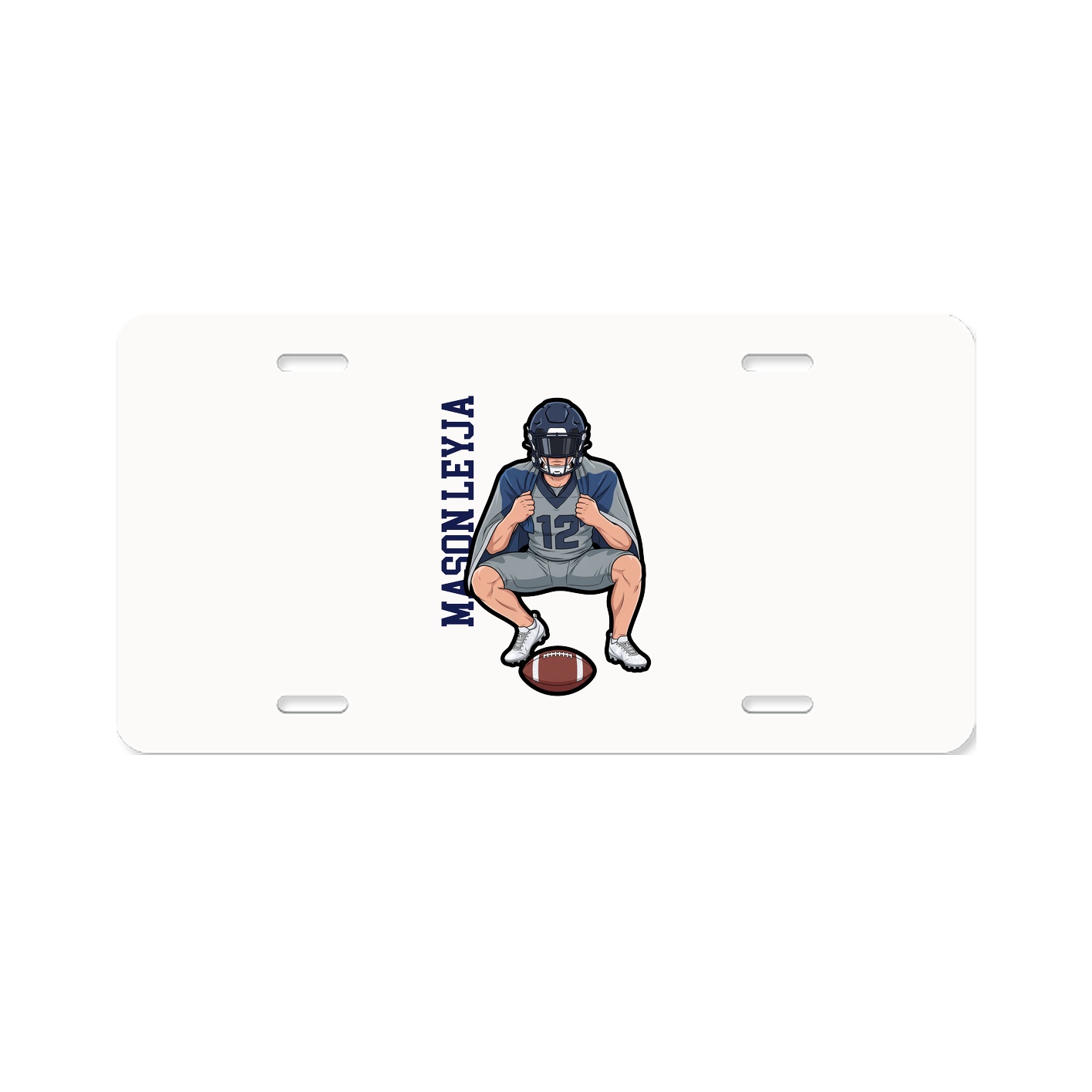 License Plate — Name Vertical in Classic