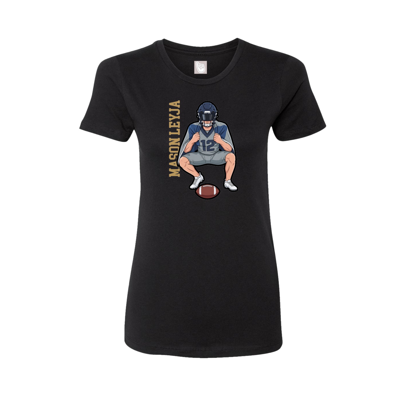 Fitted Women's Tee — Name Vertical in Black