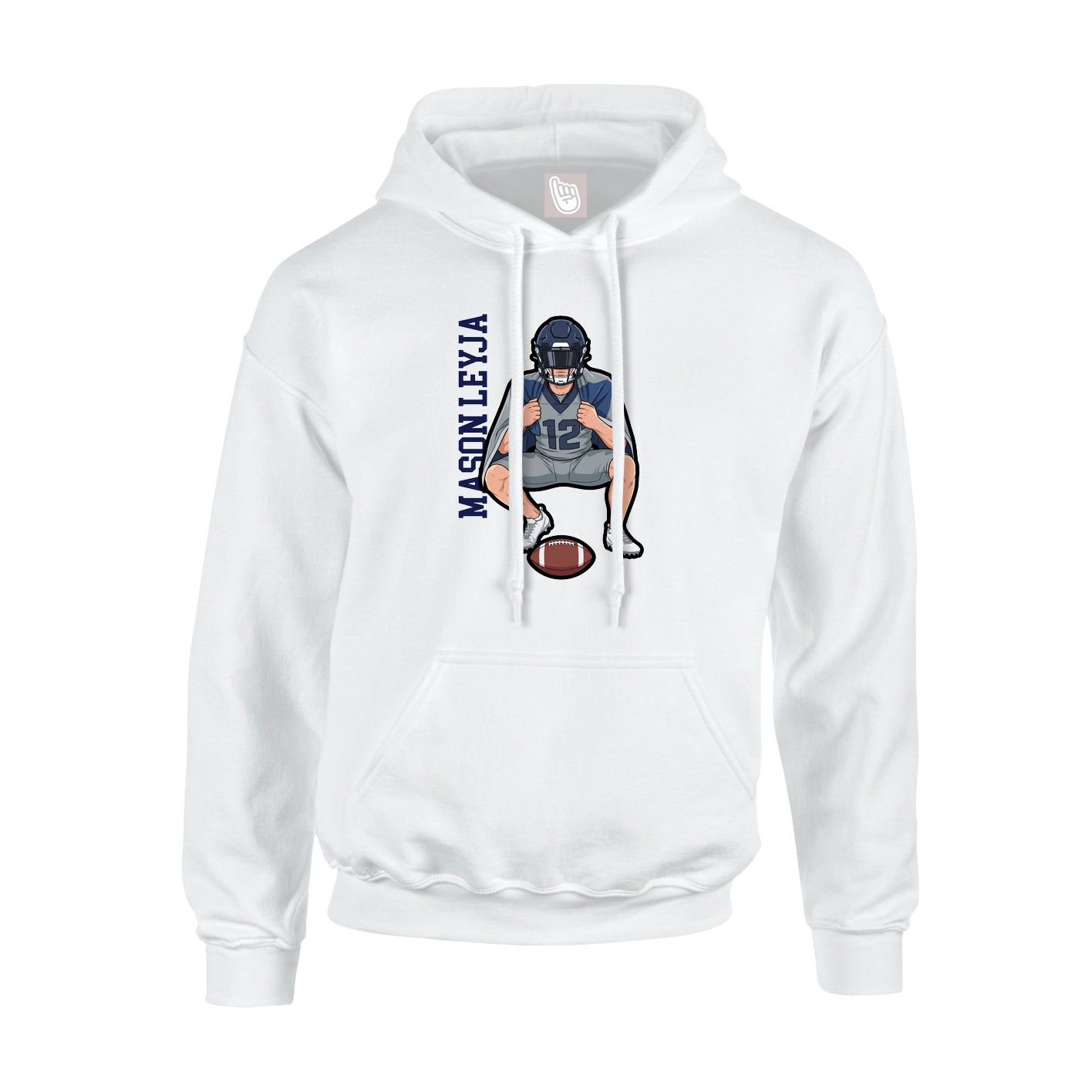 Hoodie — Name Vertical in White