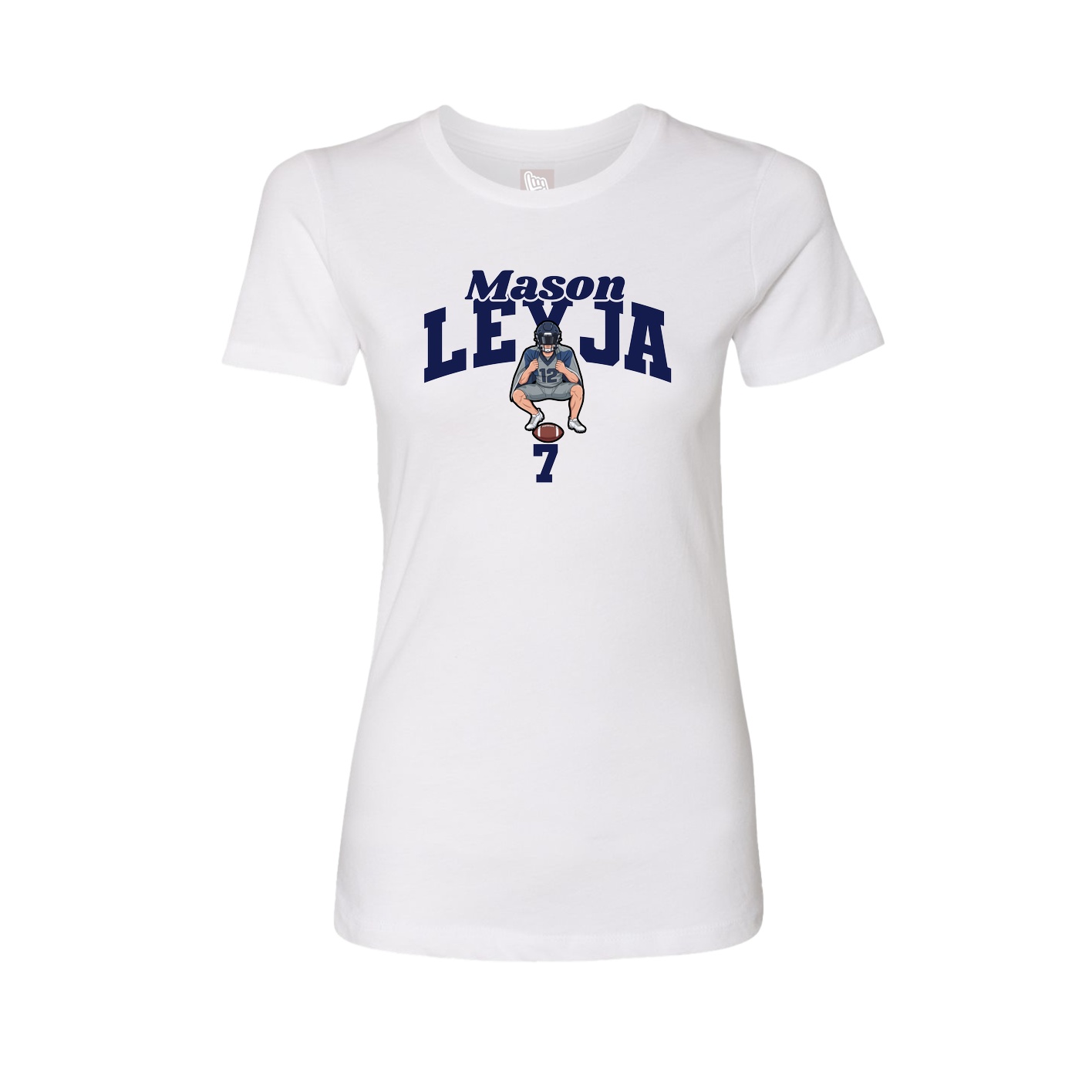 Fitted Women's Tee — Signature Arch in White