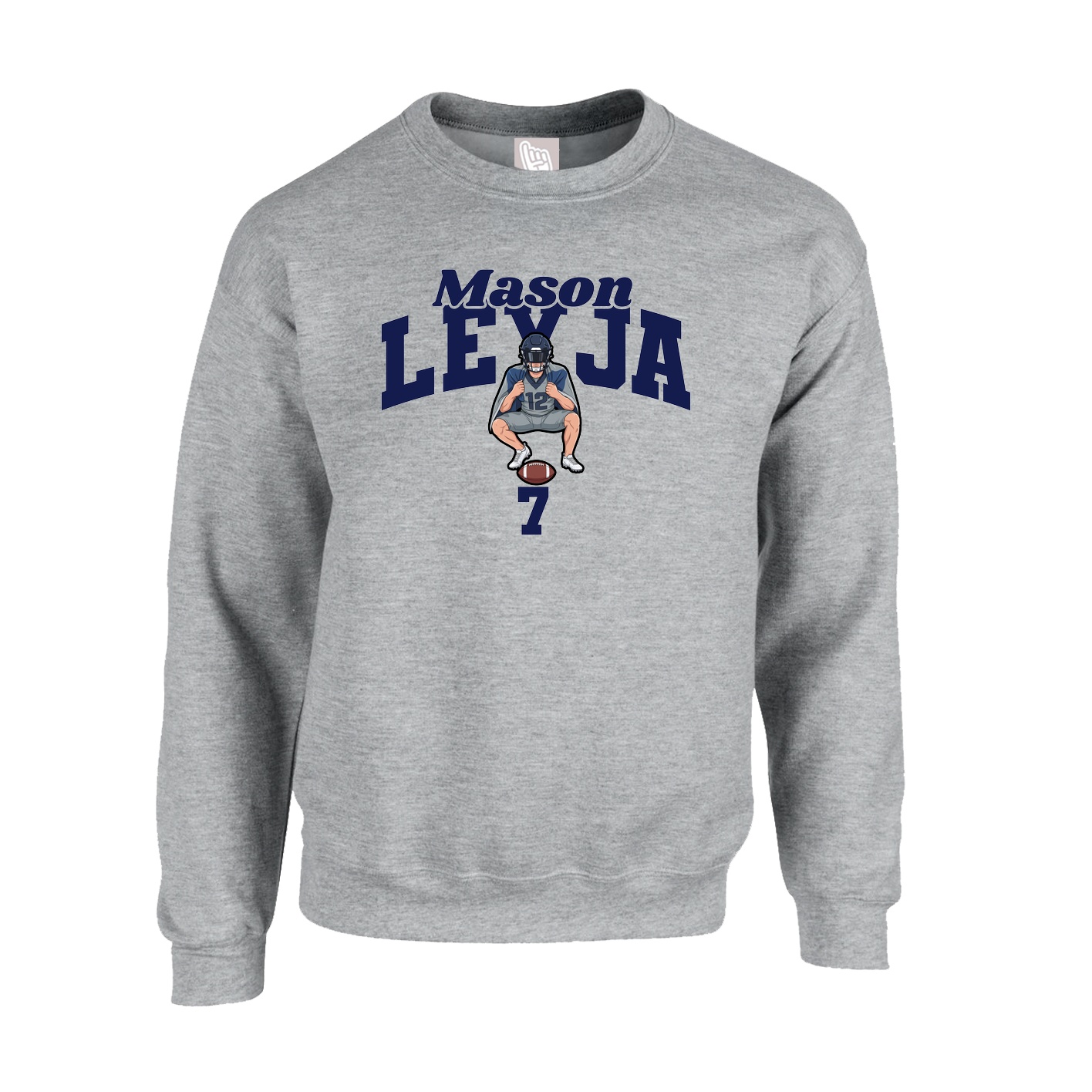 Fleece Crew — Signature Arch in Grey