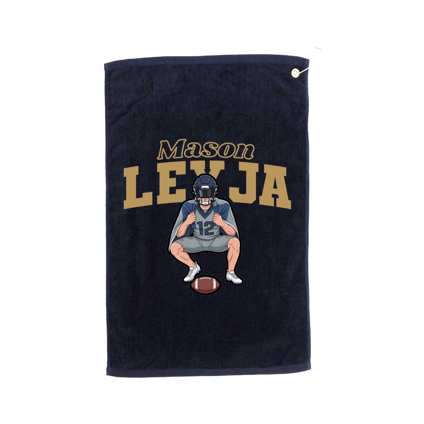Golf Towel — Name Arch in Navy