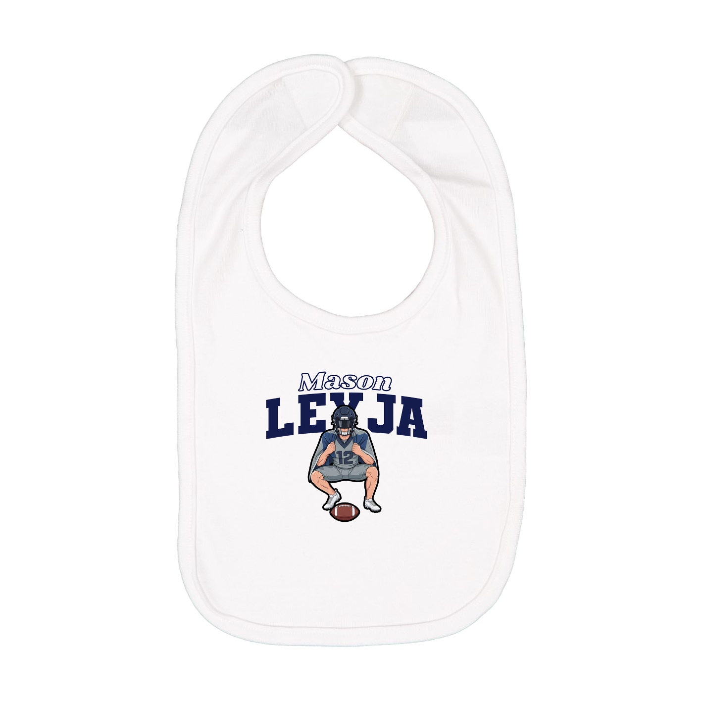 Infant Bib — Name Arch in White