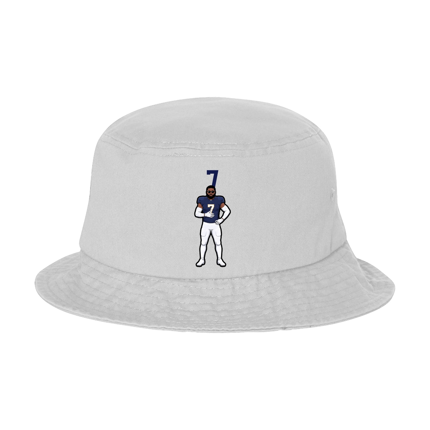 Bucket Cap — Number Top in White