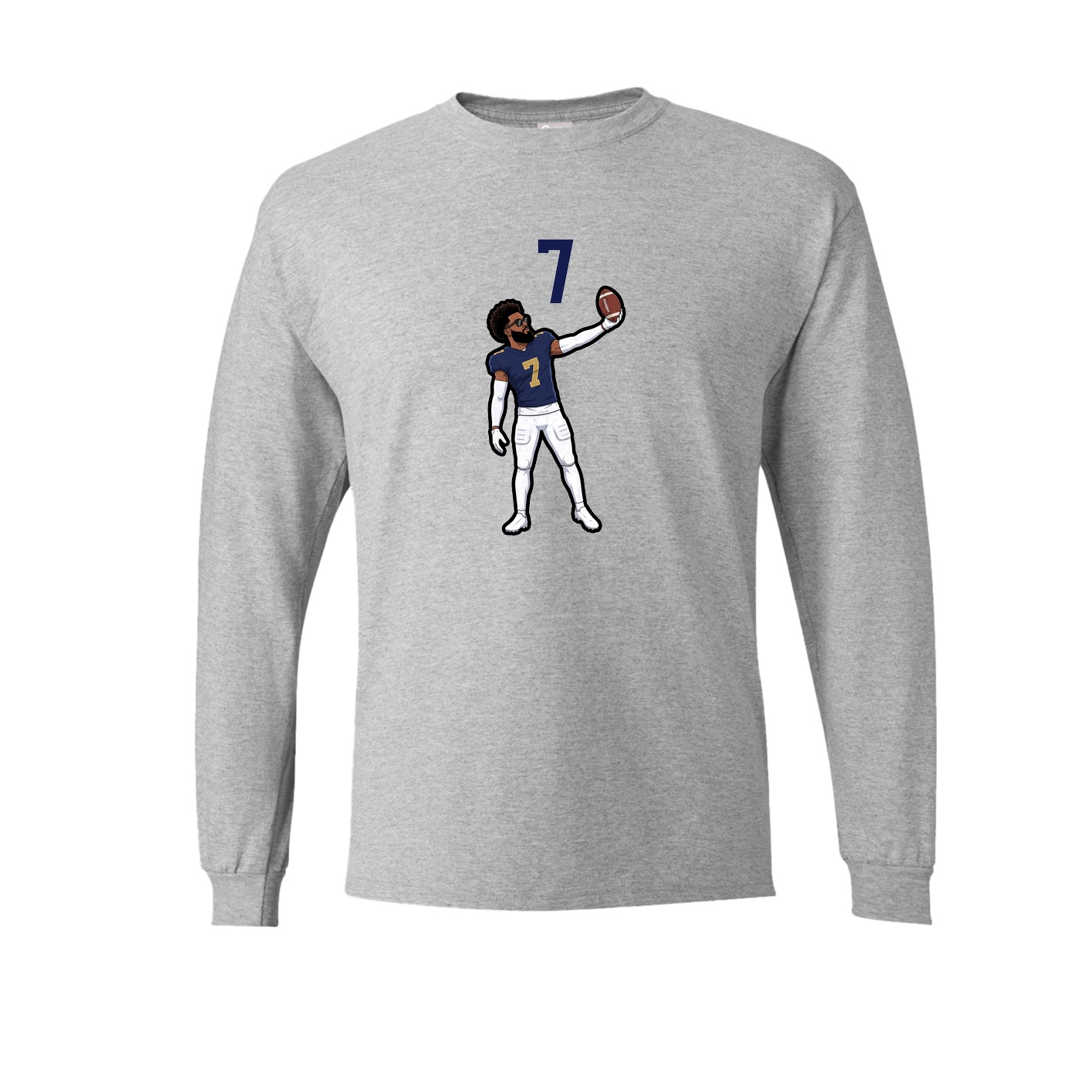Long Sleeve Tee — Number Top in Grey