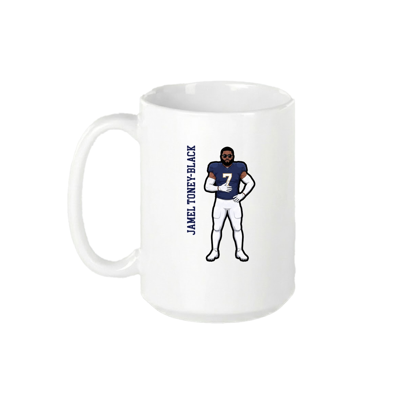 15oz Coffee Mug — Name Vertical in White