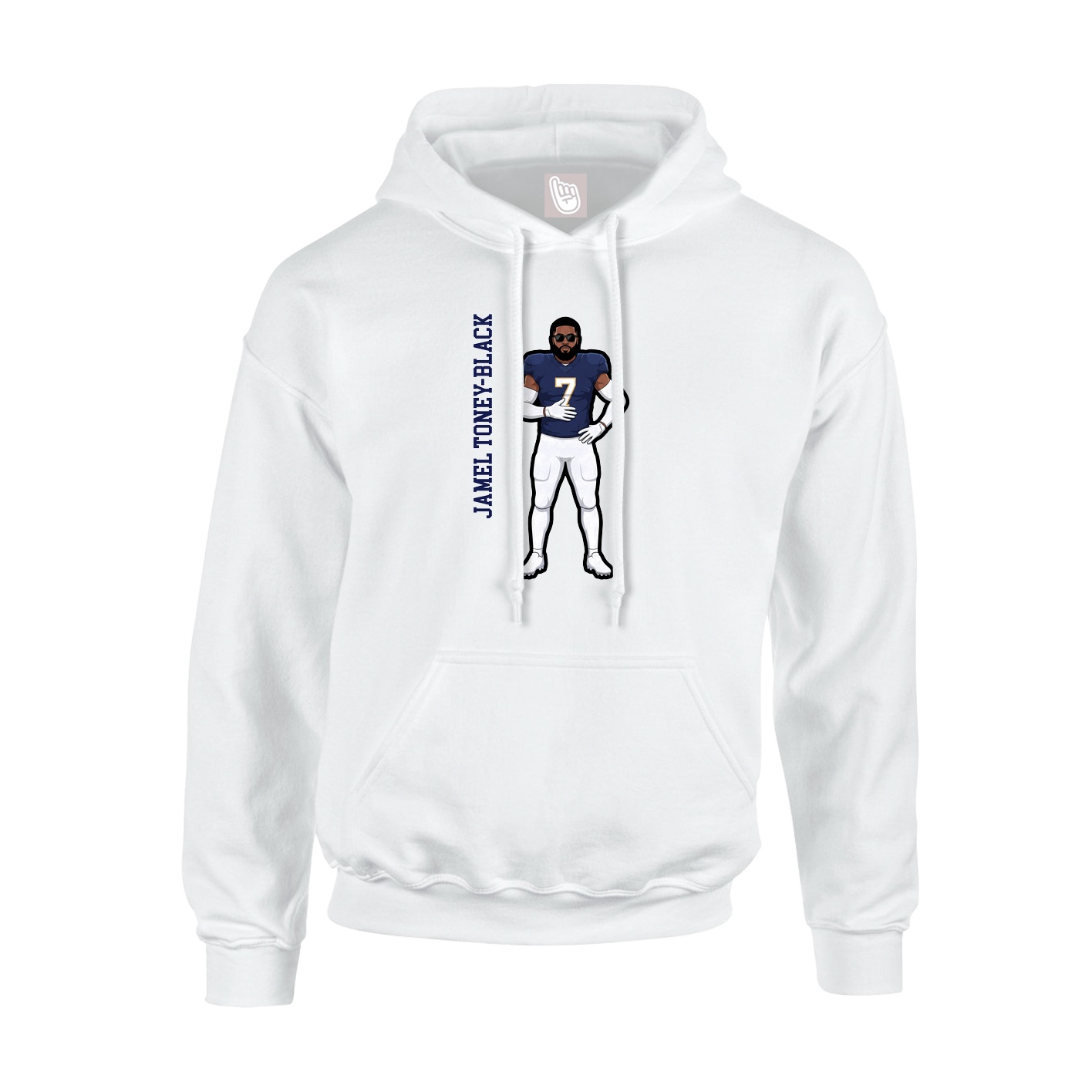 Youth Hoodie — Name Vertical in White