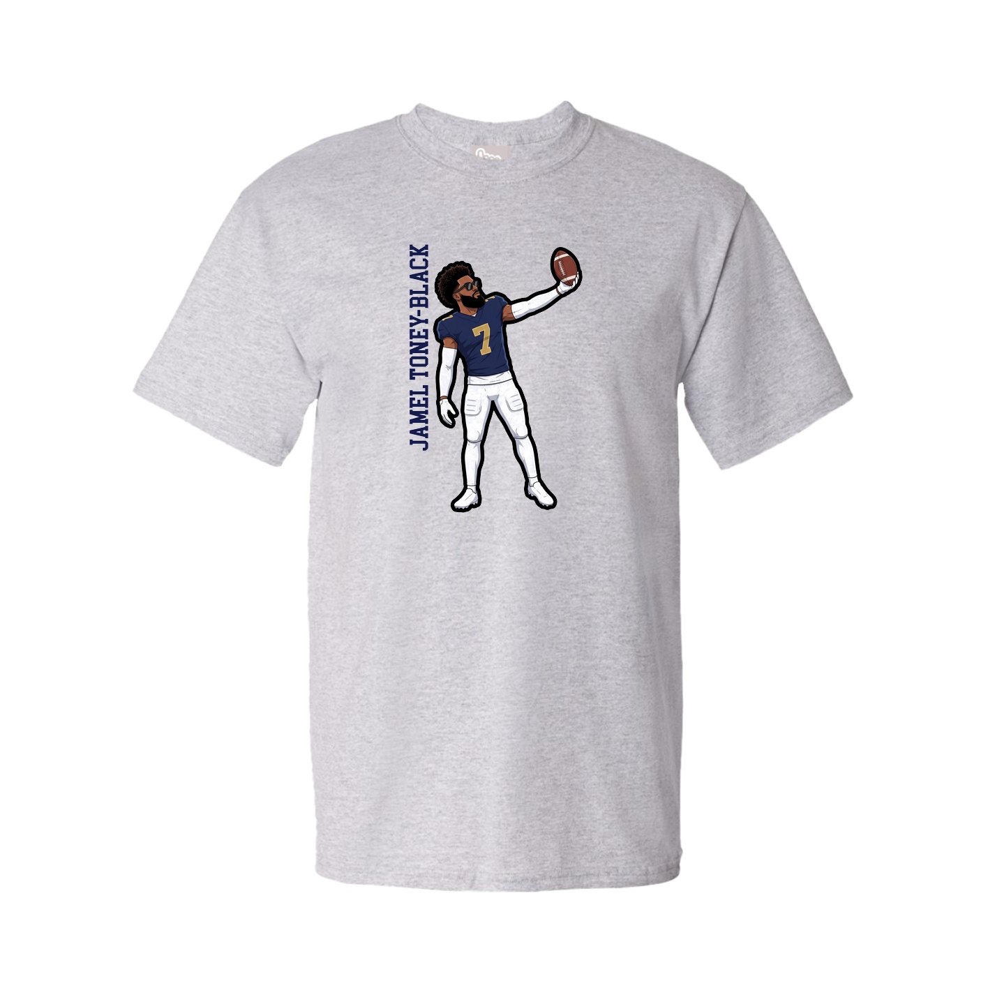 Tee — Name Vertical in Grey