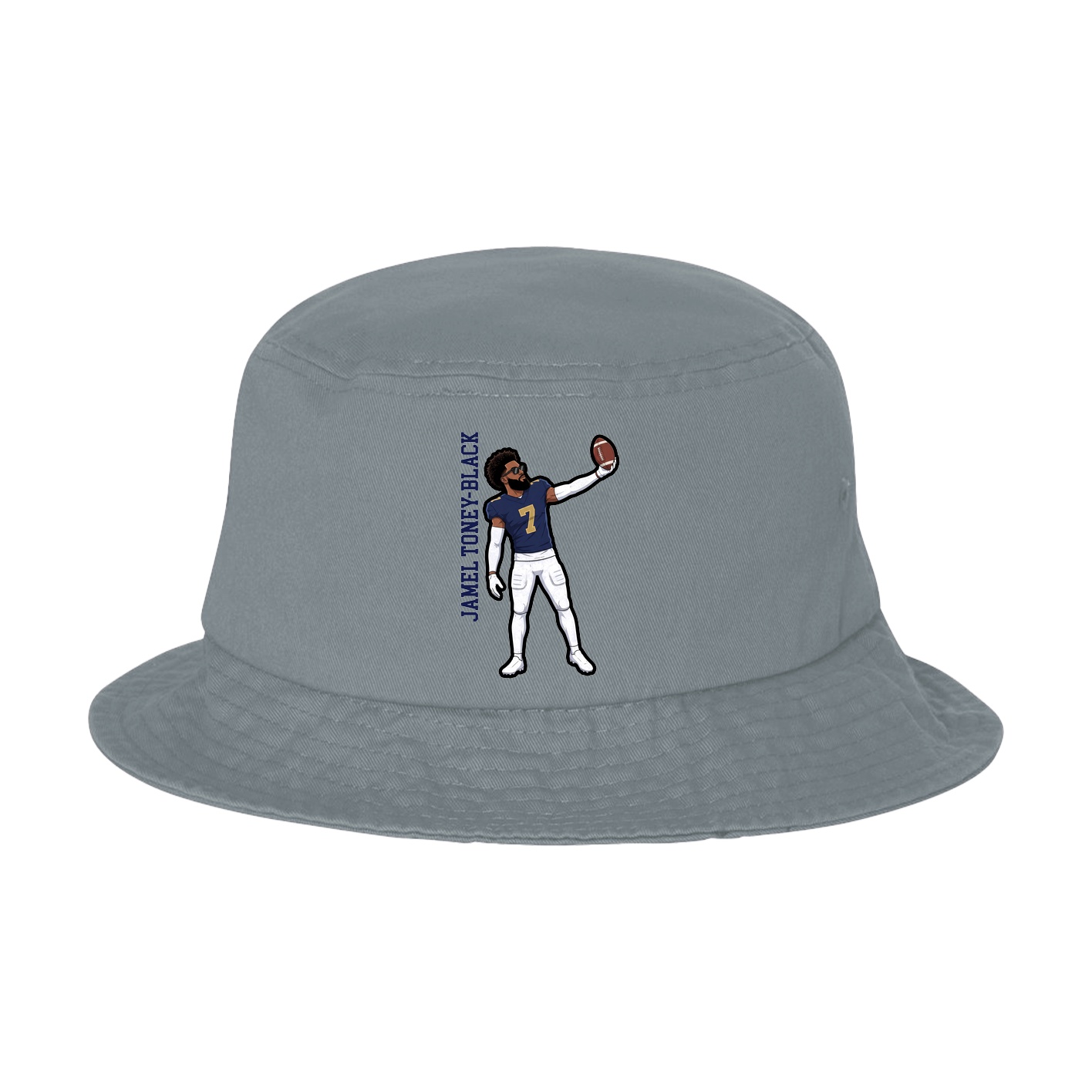 Bucket Cap — Name Vertical in Grey
