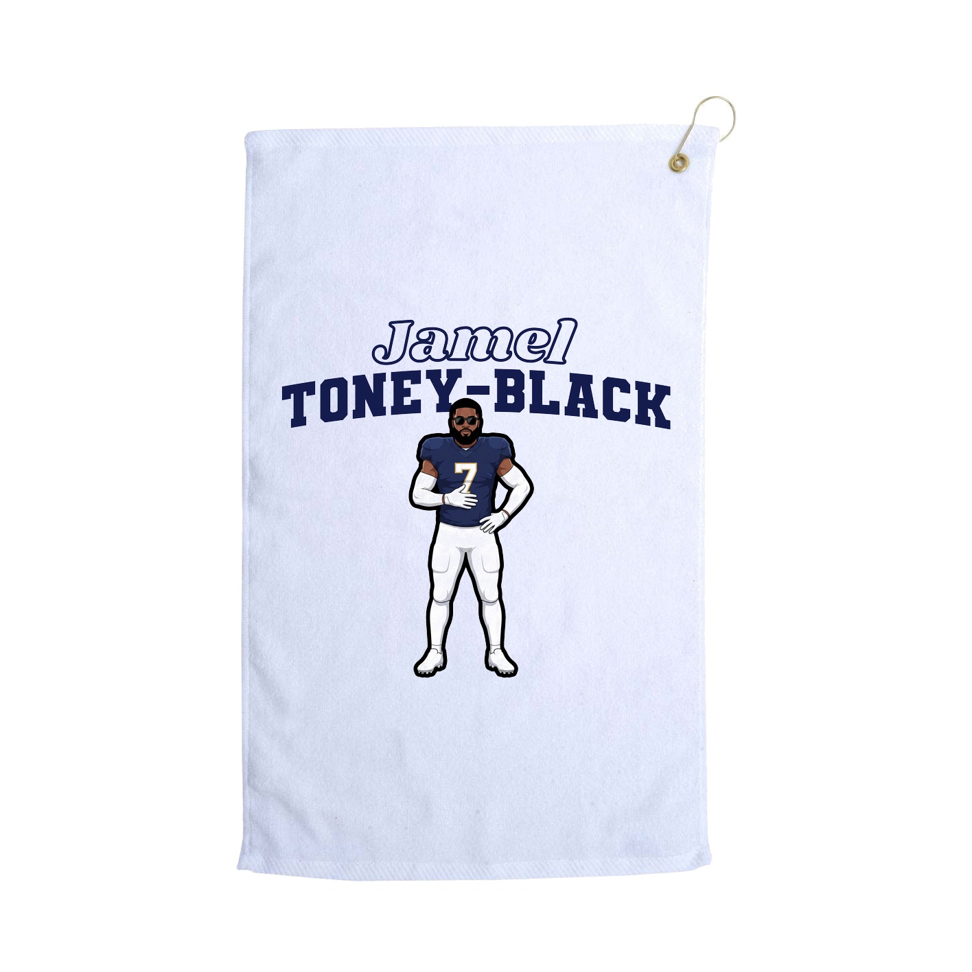 Golf Towel — Name Arch in White